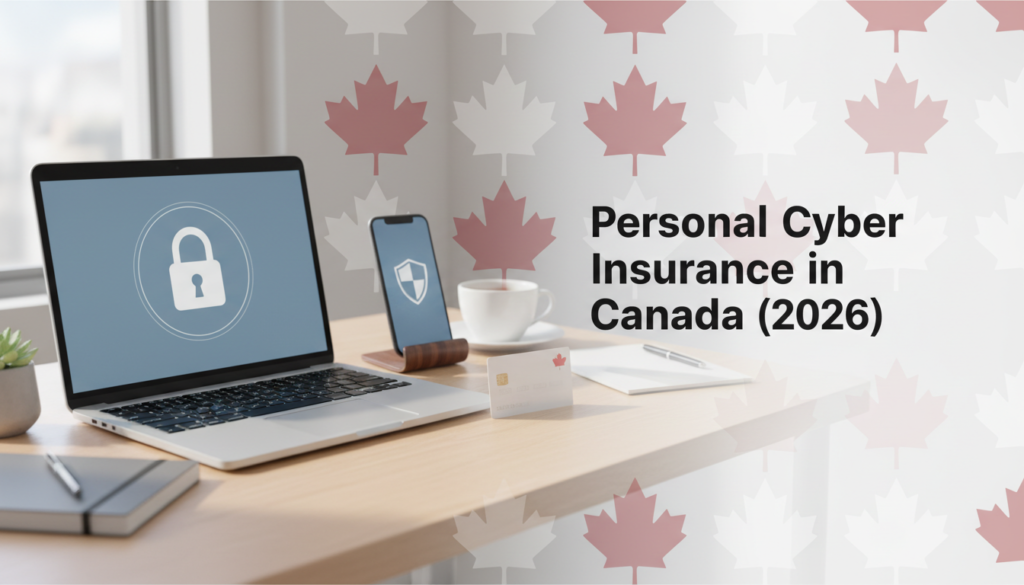 Canadian family reviewing personal cyber insurance and online security
